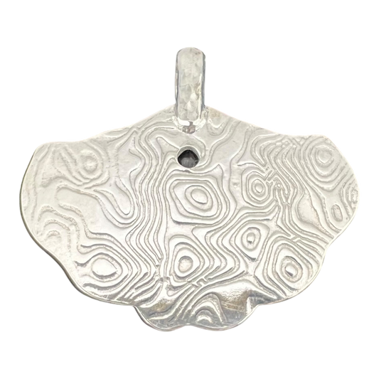 Fine Silver Double Dragon Pendant with Tourmaline - Handcrafted Fantasy Jewelry