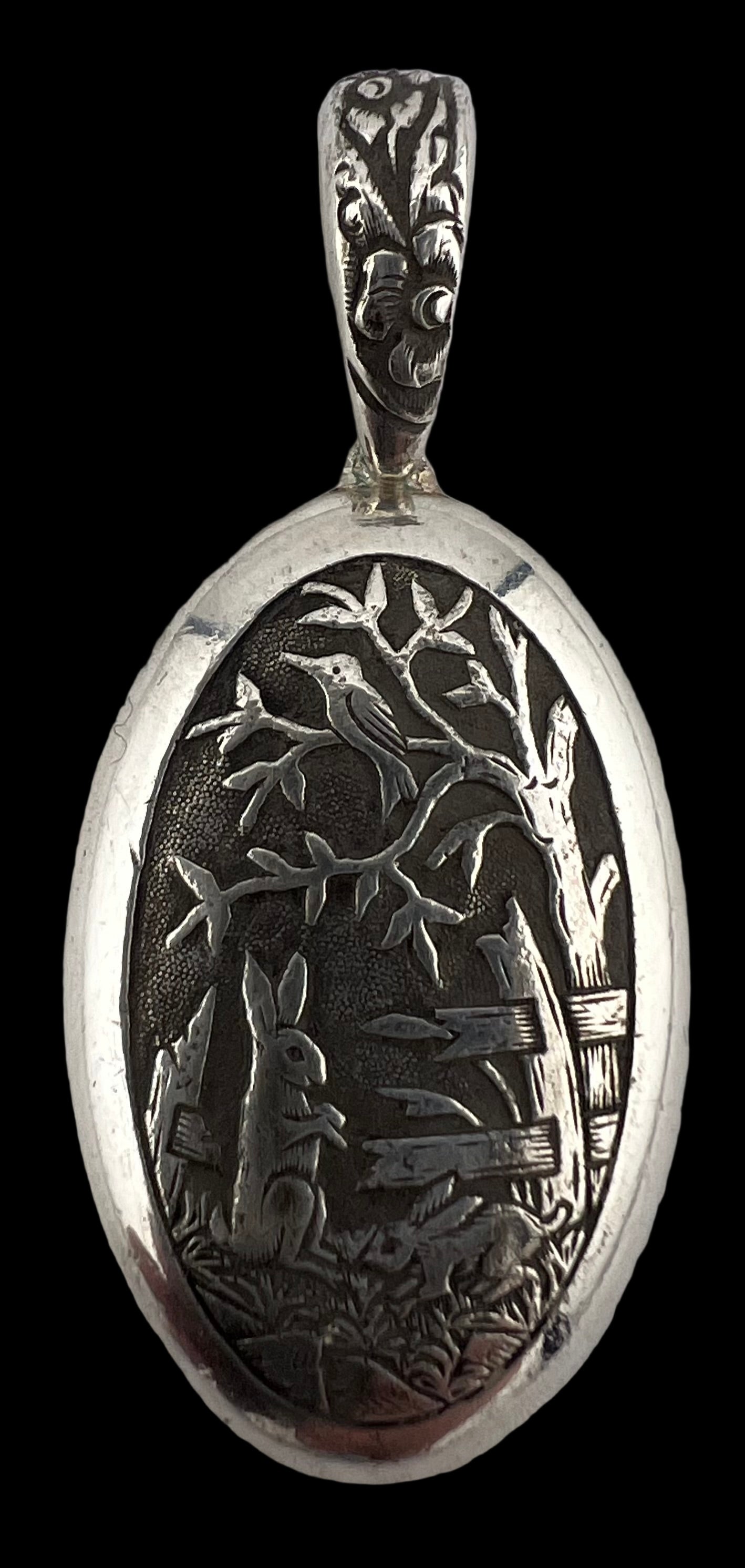 Fine Silver Rabbit Pendant - Handcrafted Woodland Animal Jewelry