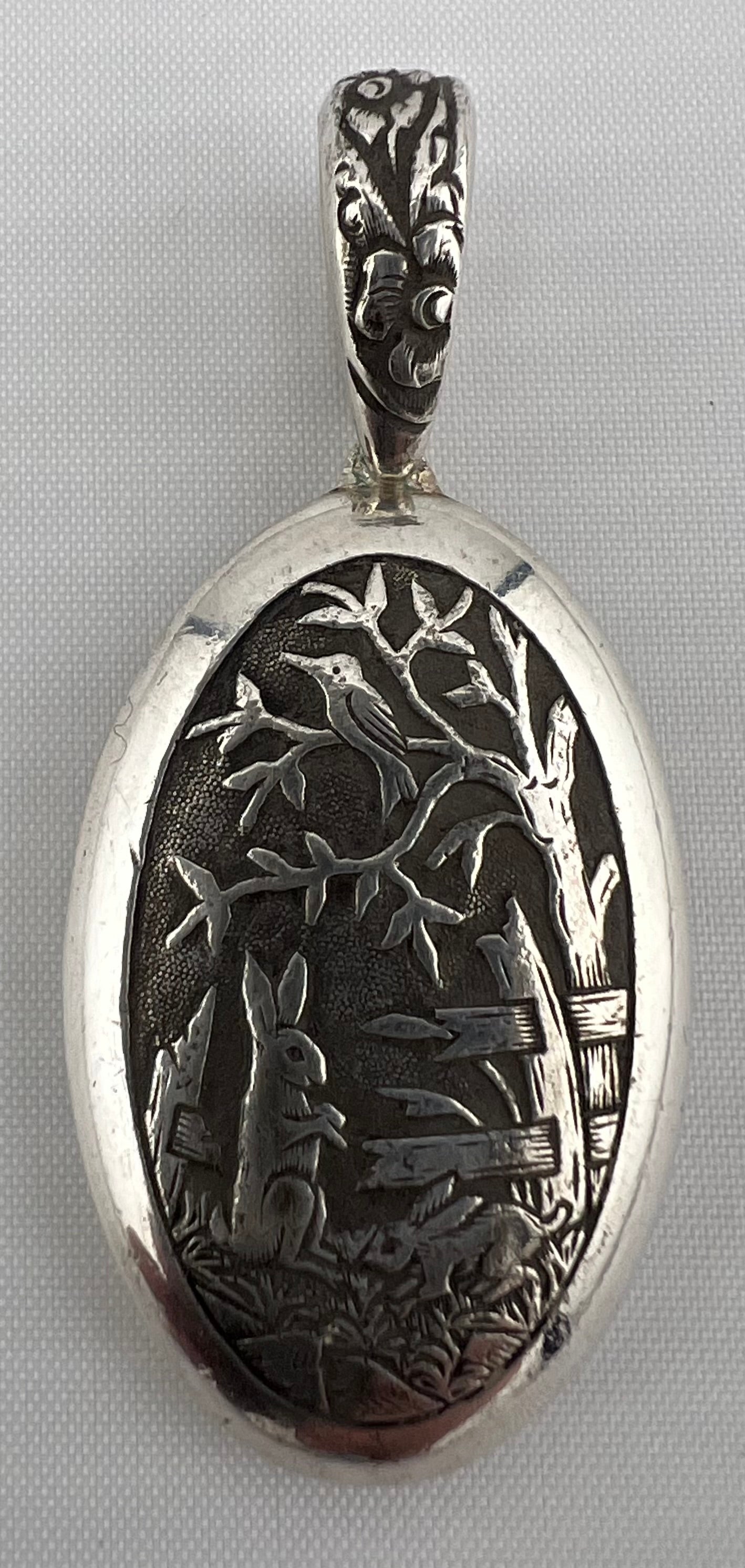 Fine Silver Rabbit Pendant - Handcrafted Woodland Animal Jewelry