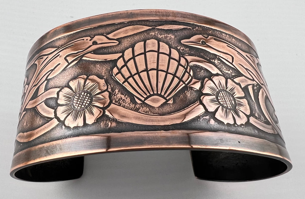 Ocean Embrace Copper Cuff. 8”