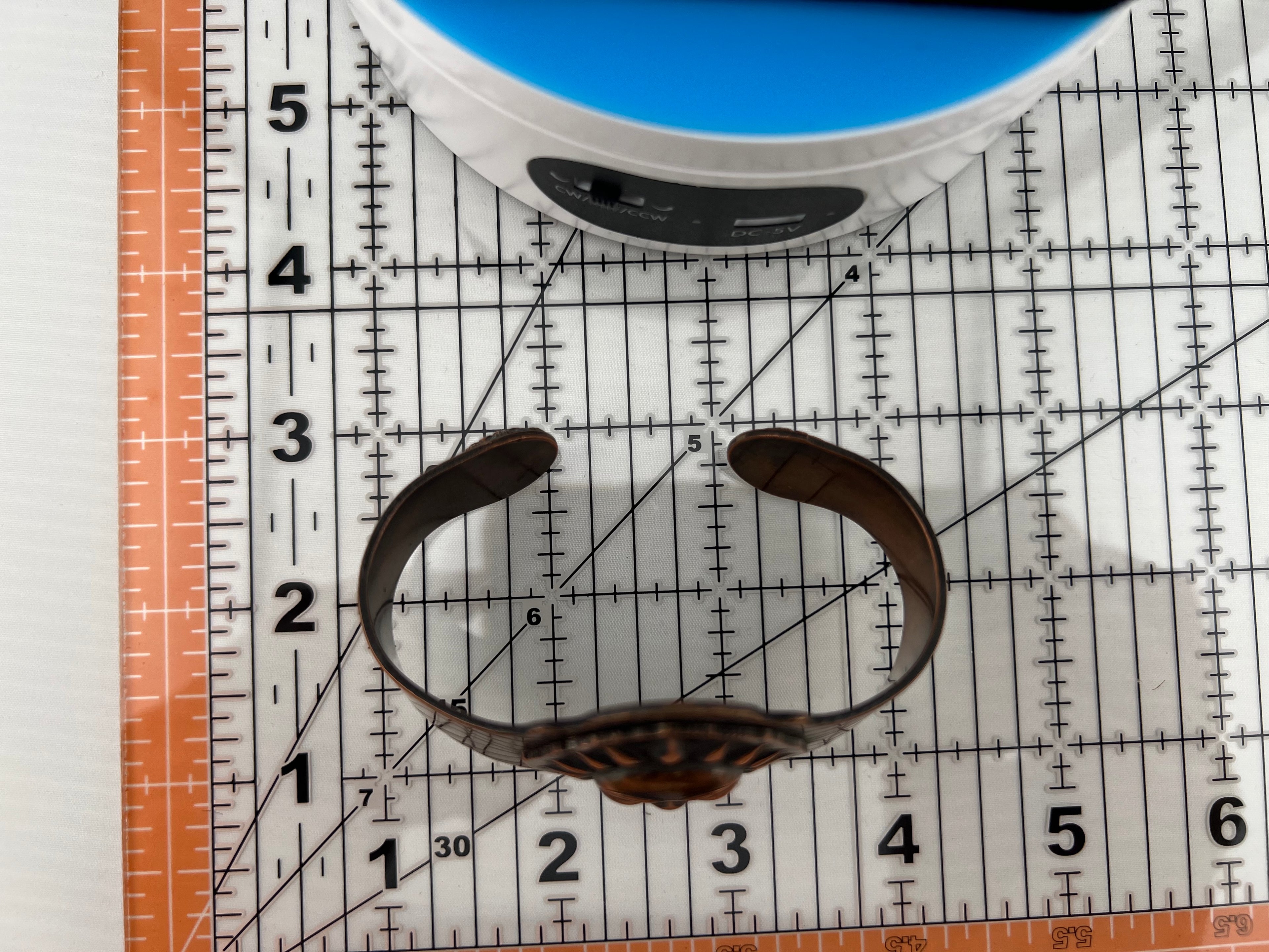 Copper Sun Face Cuff Bracelet