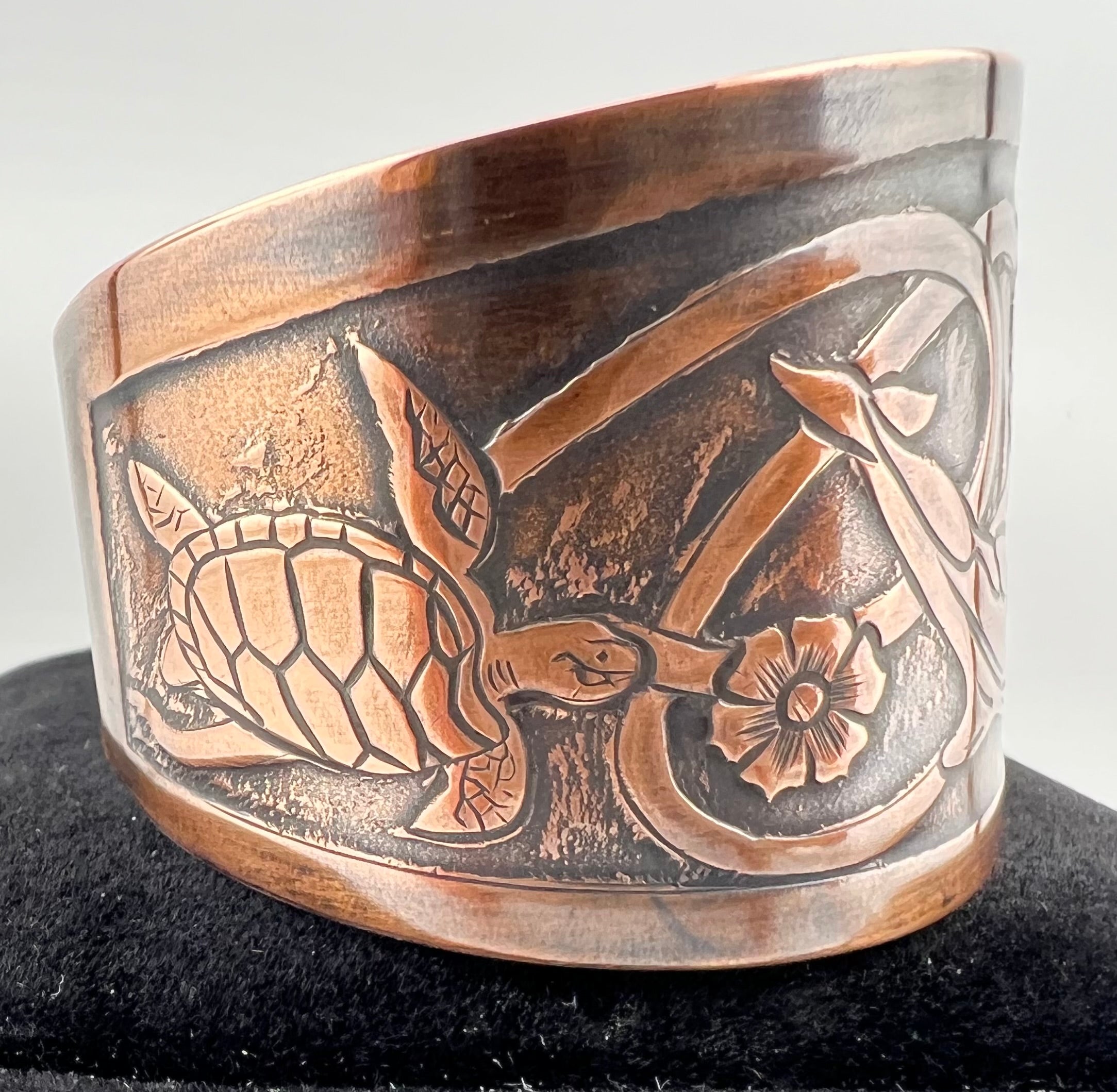 Ocean Embrace Copper Cuff. 8”