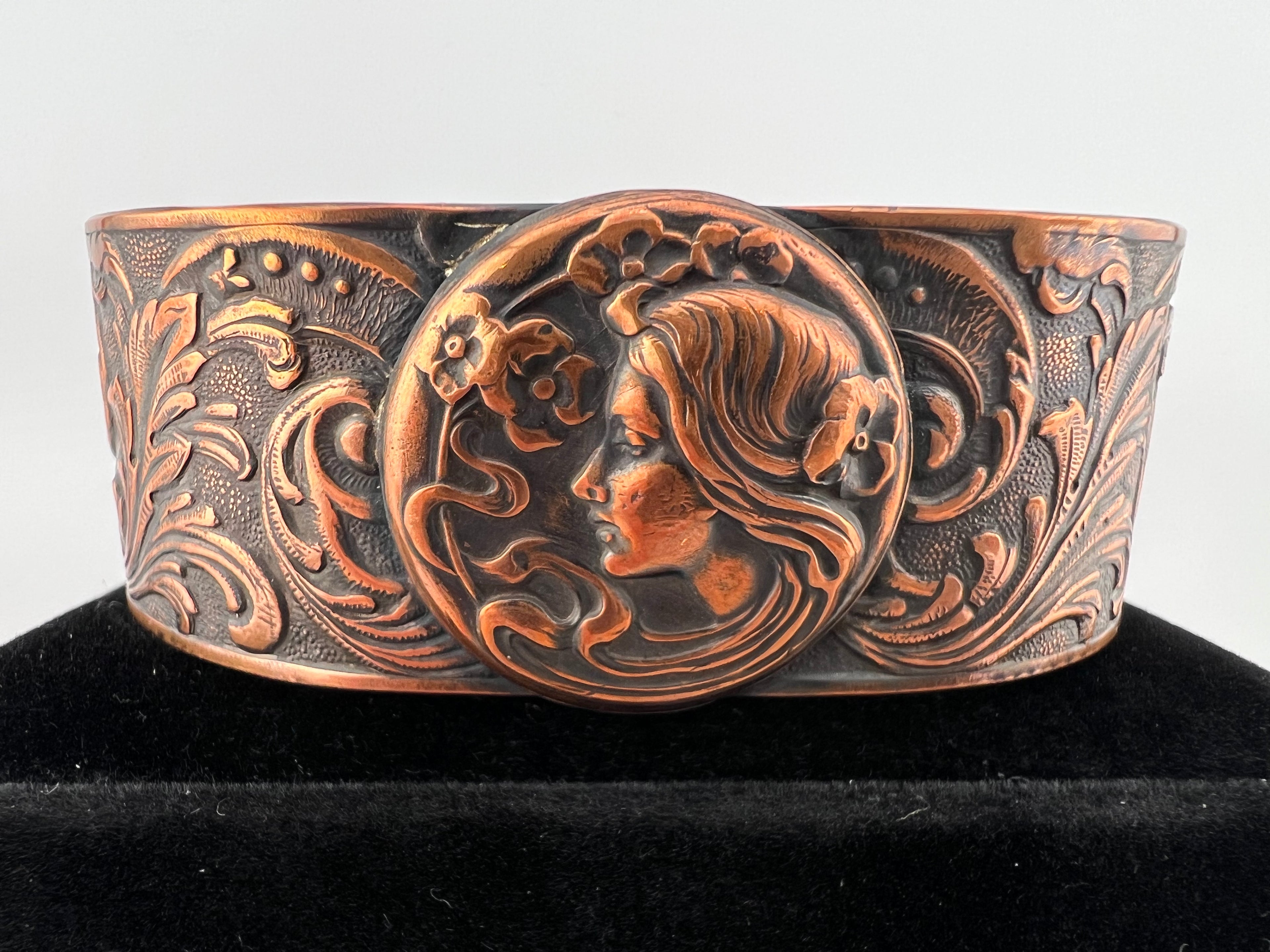 Aurelia the flower girl copper cuff bracelet