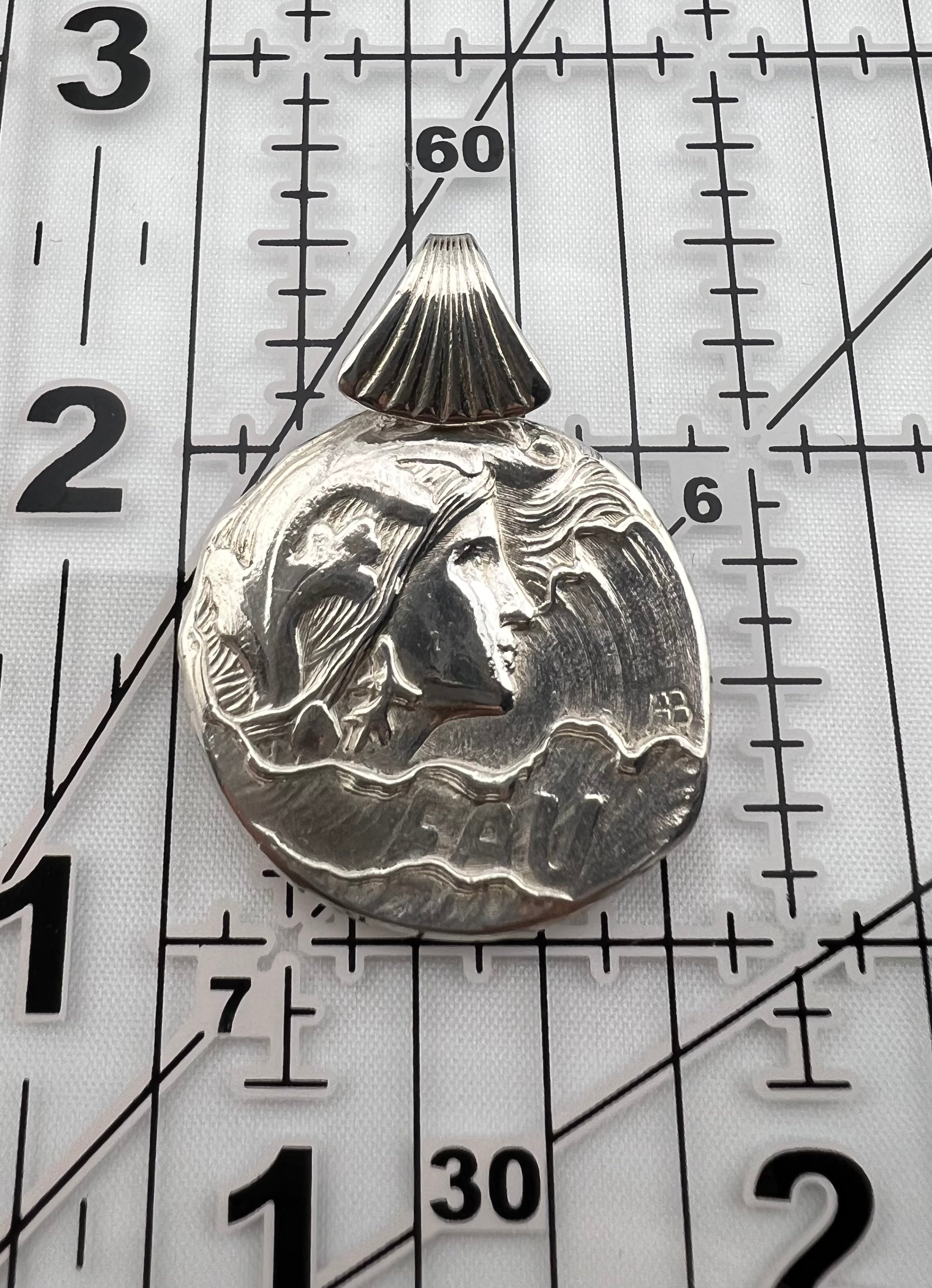 Mermaid pendant sterling silver.