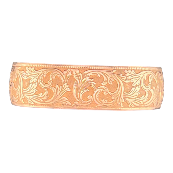 Copper cuff victorian scrollwork pattern raw copper