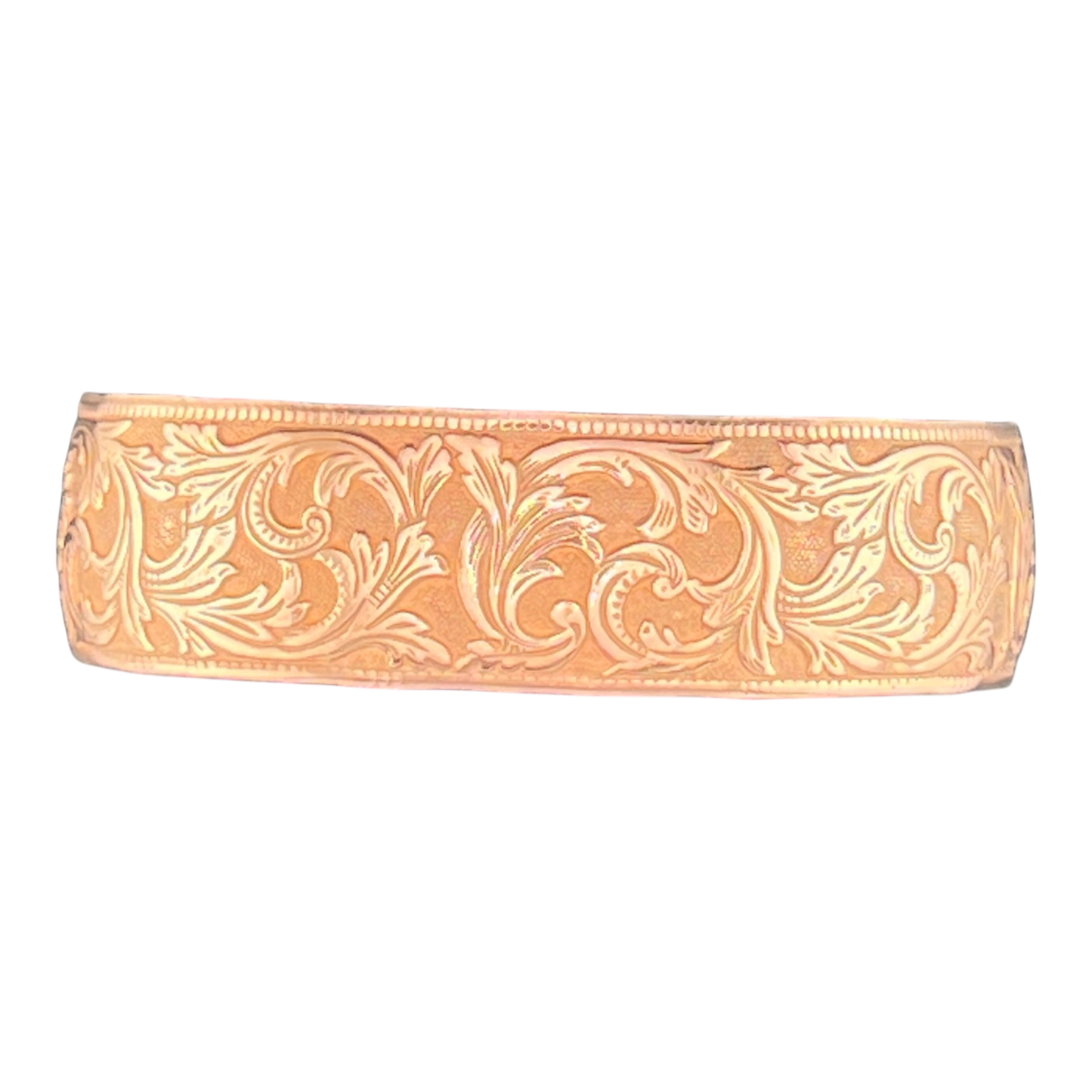 Copper cuff victorian scrollwork pattern raw copper