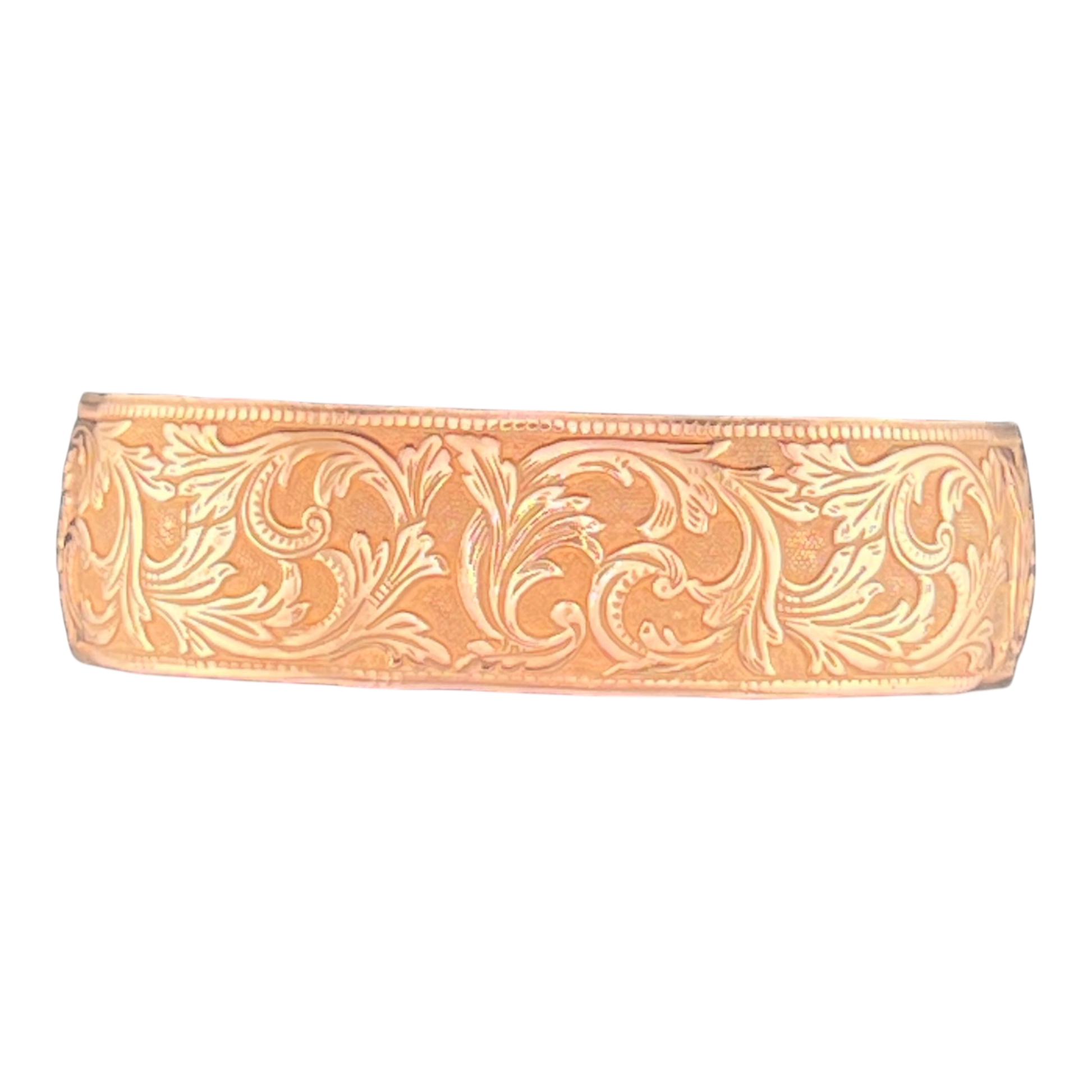 Copper cuff victorian scrollwork pattern raw copper