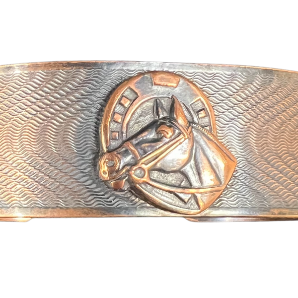 Copper horse cuff chevron pattern background