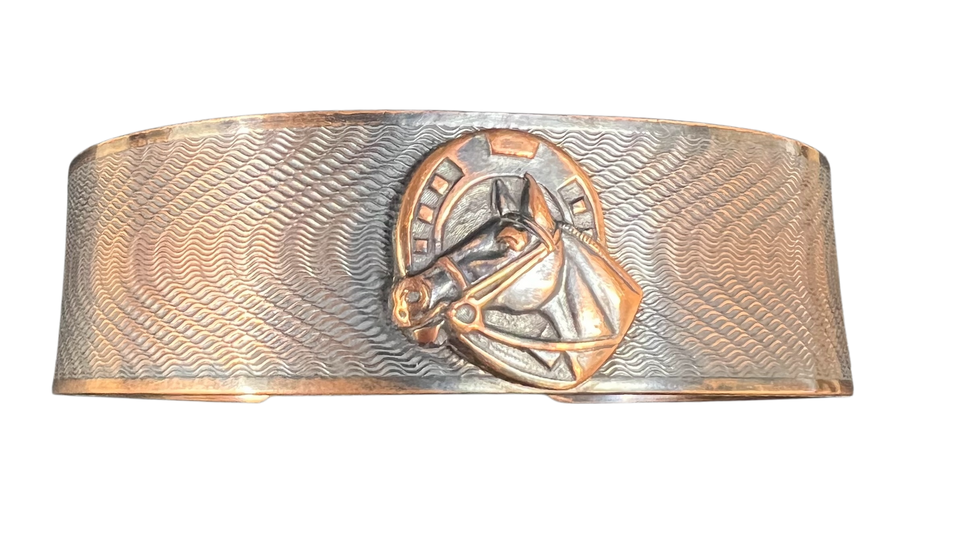 Copper horse cuff chevron pattern background
