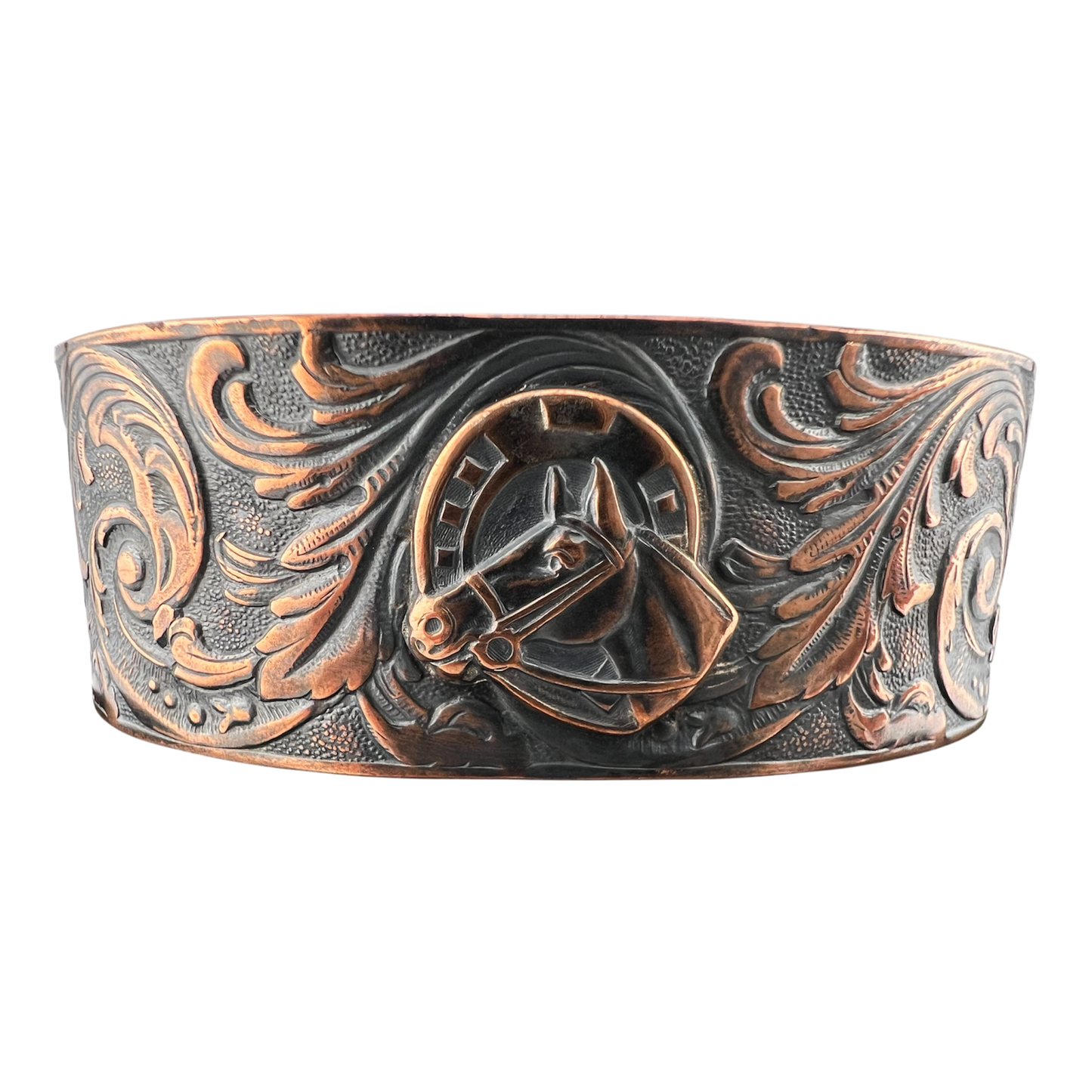  on Victorian scrollwork copper cuff