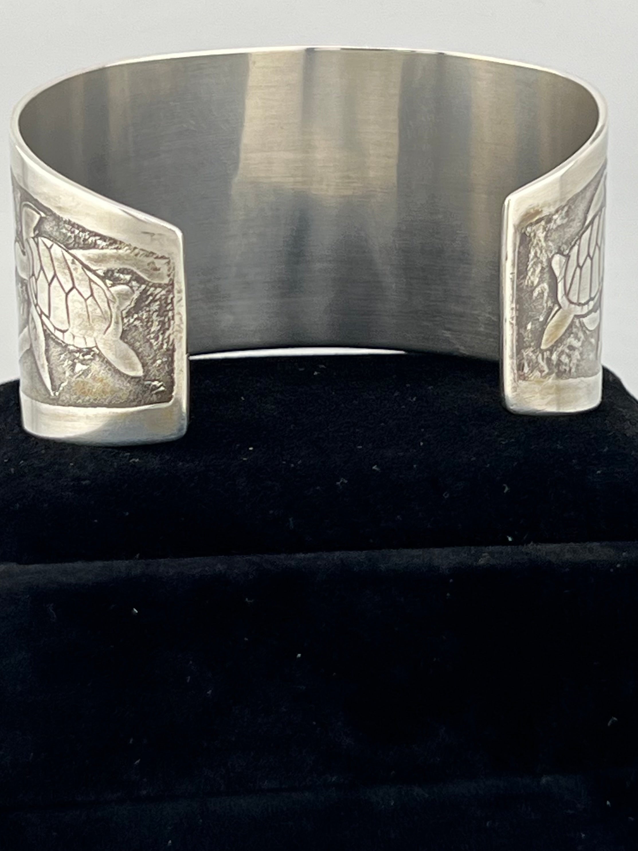 Ocean Embrace Sterling Silver Cuff Bracelet 7 3/8"