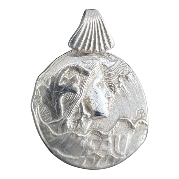Mermaid pendant in fine silver based on EAU design from Armand Bargas