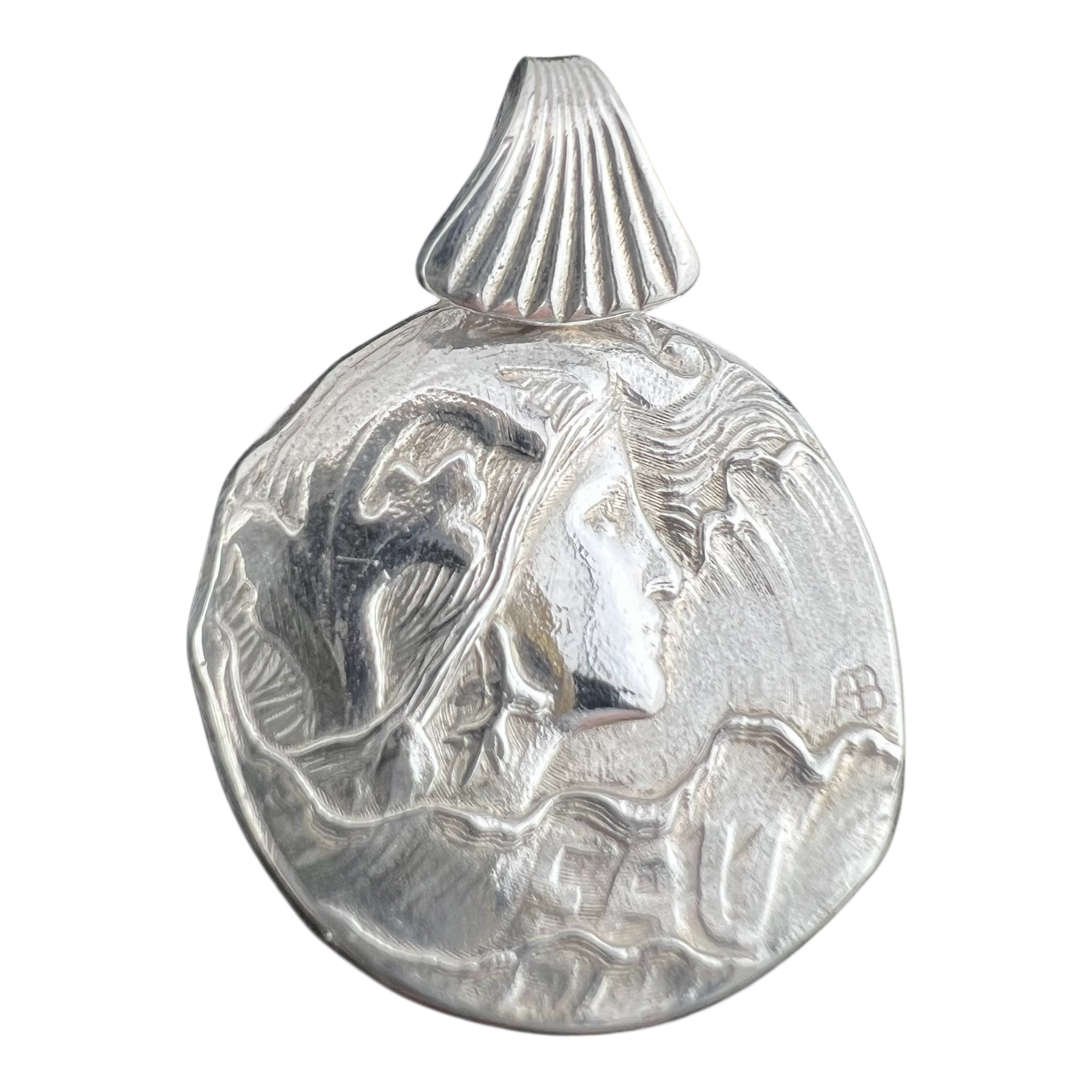 Mermaid pendant in fine silver based on EAU design from Armand Bargas