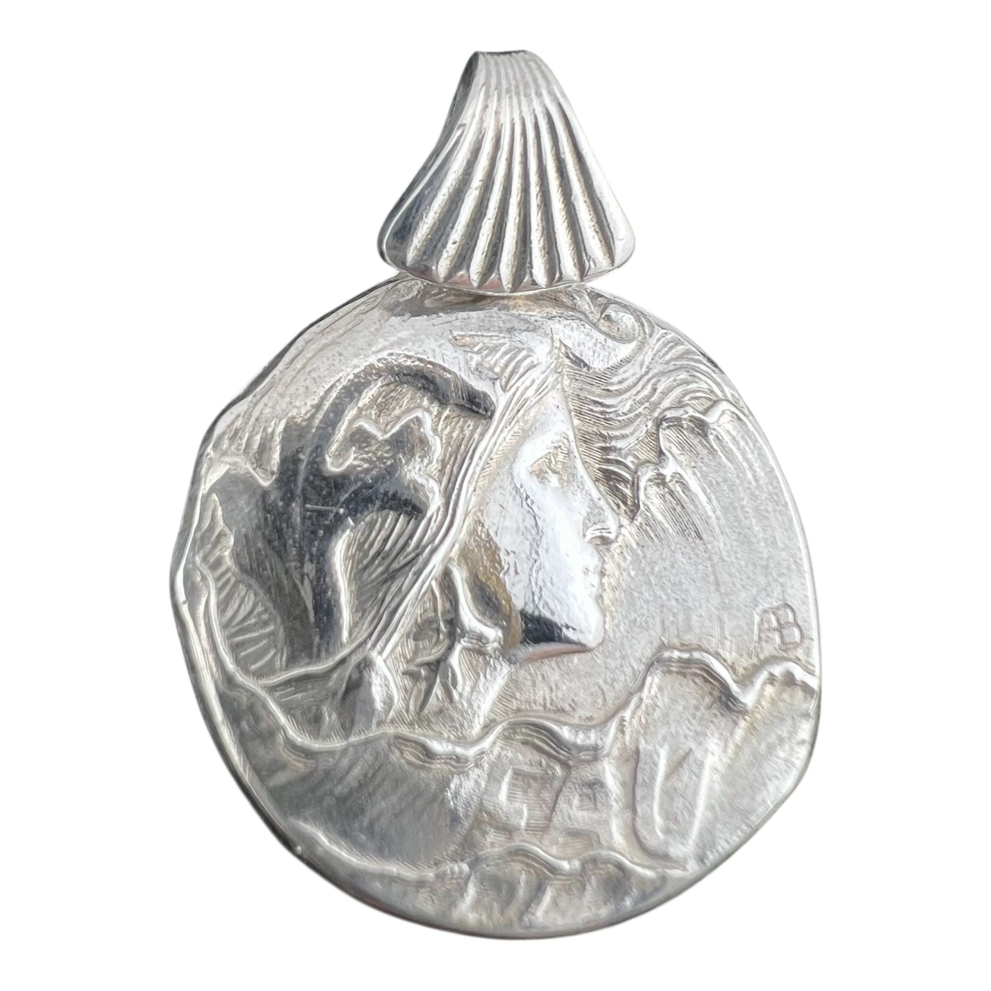 Mermaid pendant in fine silver based on EAU design from Armand Bargas