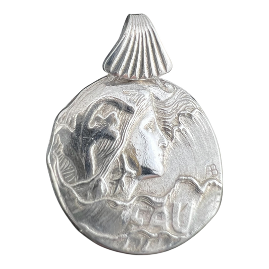 Mermaid pendant in fine silver based on EAU design from Armand Bargas