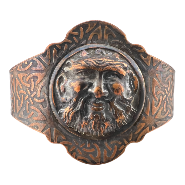 Knut the troll, copper Cuff bracelet with Celtic Knot pattern